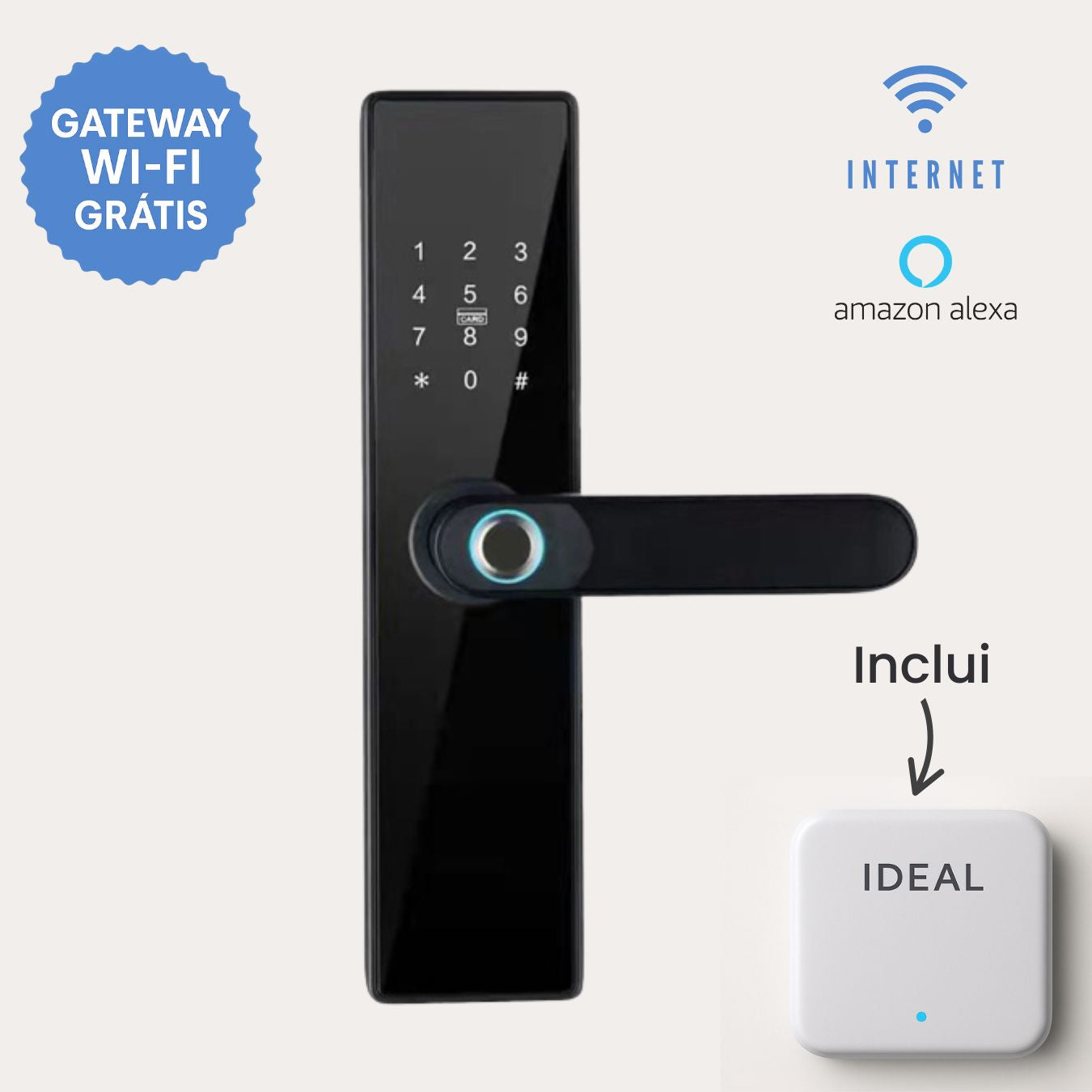 Fechadura Digital Ideal Pro 8 - Versão Internet (Compatível com Alexa)