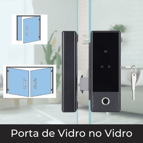 FECHADURA DIGITAL GT PRO | Porta de Vidro - Bater ou Correr - Idealtech