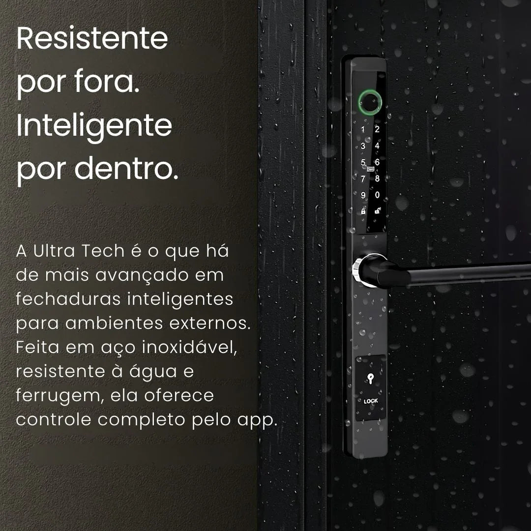 Fechadura Digital Ultra Tech | Externa - Prova D'água - Versão Internet (Compatível com Alexa)